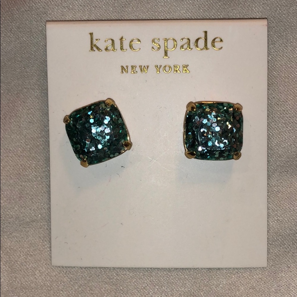Kate Spade Teal Glitter Studs